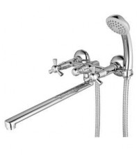 Смеситель универсальный Lemark CONTOUR двухрычажный с плоским поворотным изливом 300 мм хром LM7451C