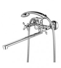 Смеситель универсальный Lemark VISTA двухрычажный с плоским поворотным изливом 300 мм хром LM7651C