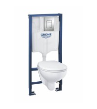 Комплект инсталляции с унитазом Grohe Bau Ceramic сиденье микролифт + кнопка хром 39586000
