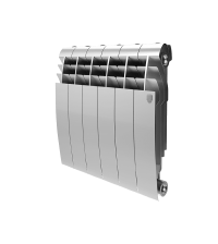 Радиатор биметаллический Royal Thermo 350 6 секций BILINER боковое подключение Silver Satin НС-1197129