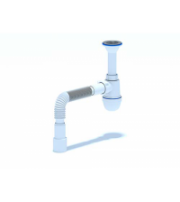 Сифон АНИ пласт 1 1/2*40 с гофрой 40*40*50 С0515