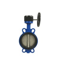 Затвор чугунный Benarmo Ду250 Ру16 межфланцевый с редуктором диск чугун EPDM 107-4932