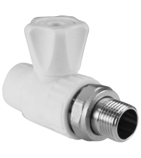 Кран шаровой прямой для радиатора полипропиленовый Valfex DN25 * 1/2