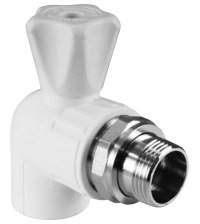 Кран шаровой угловой для радиатора полипропиленовый Valfex DN25 * 1/2