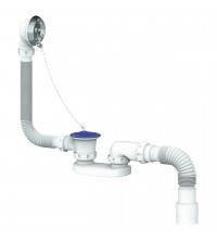 Cифон для ванны и глубокого поддона с переливом и гибким соединением д.40х 40/50 400мм S12