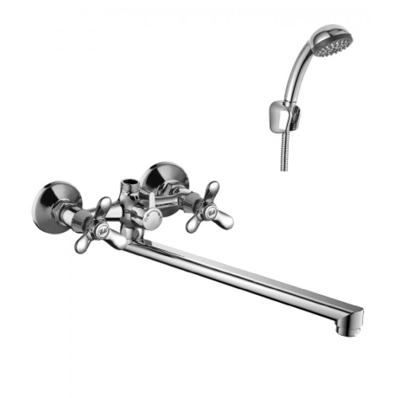 Купить Смеситель для ванны Rossinka двухрычажный с плоским изливом 350 ...